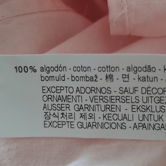 NWT Zara Cotton Pintucked & Lace Collarless Blouse - Picture 9 of 10